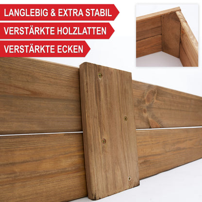 Onbest Premium Hochbeet aus Holz mit Pflanzvlies, 3 Pflanzrahmen