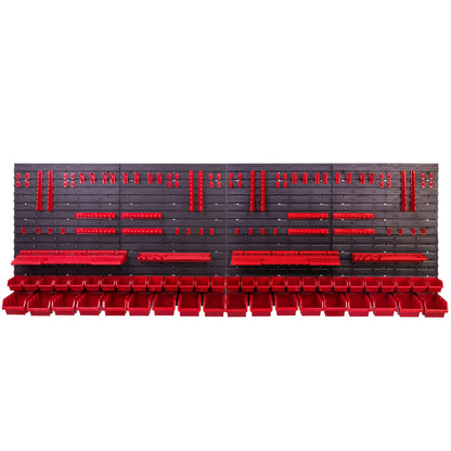 Werkstatt Lagersystem Wandregal 230x78 cm mit 46 Stapelboxen