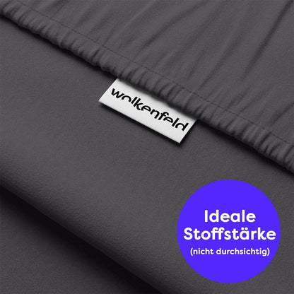 Wolkenfeld Spannbettlaken Frida Jersey 200x220–220x240 cm Anthrazit