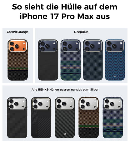 BENKS Prestige Hülle iPhone 17 Pro Max MagSafe Kevlar Kamera-Taste