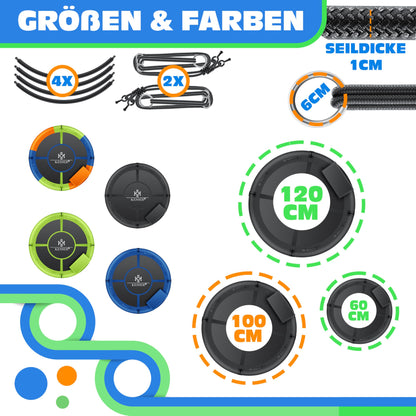 KESSER Nestschaukel Rundschaukel Ø 100cm mit Kissen Anthrazit