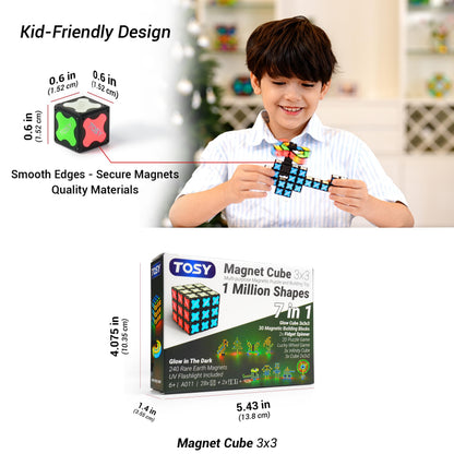 TOSY Magnet Cube 3x3 – 6-in-1 Magnetwürfel und Fidget-Spinner