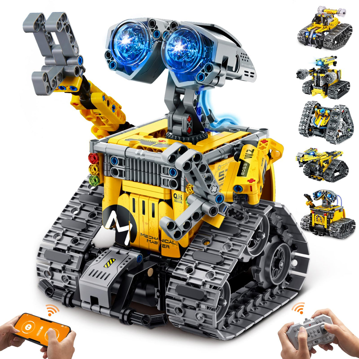 IKUPER Technik Roboter 6-in-1 Bausatz, programmierbar, 631 Teile – motorisiertes Roboterspielzeug mit Fernbedienung