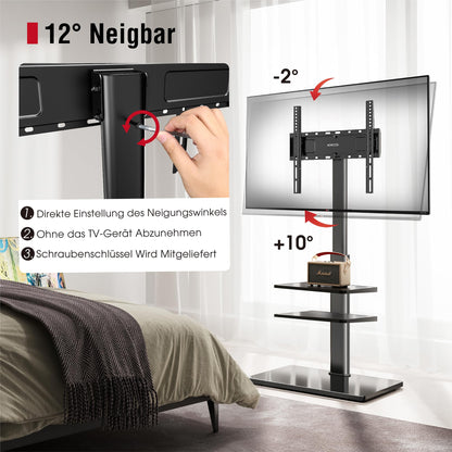 AOKCOS TV Bodenständer 32-70 Zoll höhenverstellbar – Schwarz