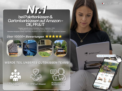 Gutekissen Palettenkissen-Set, Sitzkissen + Rückenlehne, Anthrazit