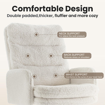 IWMH Bürostuhl mit hoher Rückenlehne aus Kaschmir, ergonomisch – weiss