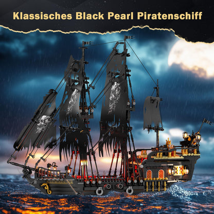JMBricklayer Piratenschiff Klemmbausteine 40002 mit LED, 1713 Teile