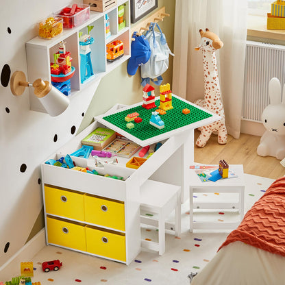 SoBuy Kindersitzgruppe KMB75-W mit Stauraum – Weiss