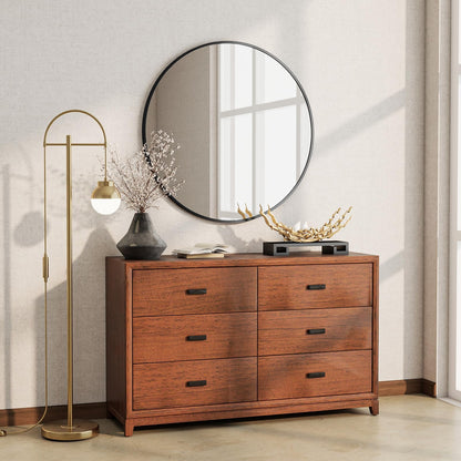 BEAUTYPEAK Runder Dekowandspiegel 76cm – Schwarz Aluminiumrahmen