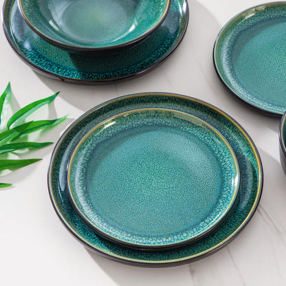 vancasso PLAYA Steingut Geschirrset 24tlg für 6 Personen Grün