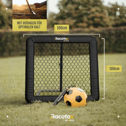 Racetex Fussball Rebounder 100x100 cm mit Cover Schwarz