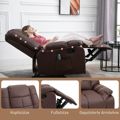 HOMCOM Elektrischer Massagesessel Relaxsessel Kunstleder Braun