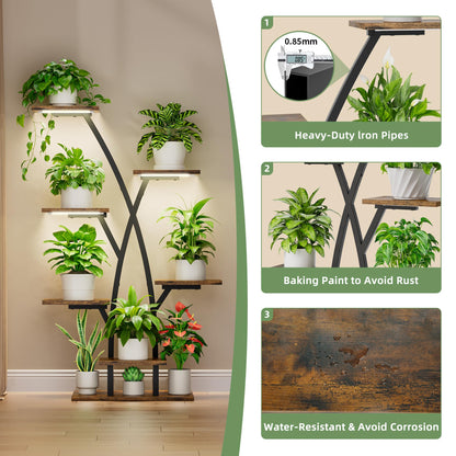 BACEKOLL Pflanzenständer Wachstumslicht – 7 Ebenen Schwarz 105cm