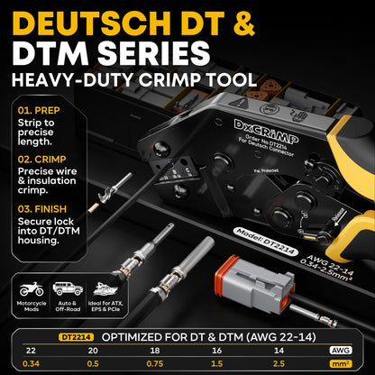 DXCRIMP DT Steckverbinder Set mit Crimpzange und Auspinnwerkzeug