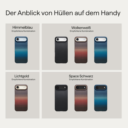 PITAKA iPhone Air Hülle aus Aramidfaser mit MagSafe, Schwarz/Grau