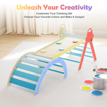 Puecrof 7-in-1 Montessori Kletterdreieck Kletterspielzeug – Blue