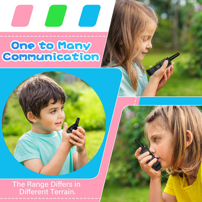 Apkezel Walkie Talkie Kinder 3er Set, 1000mAh Akku, 3km Reichweite