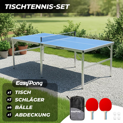 Original Cup EasyPong Tischtennisplatte klappbar, Blau, 182 x 91 cm