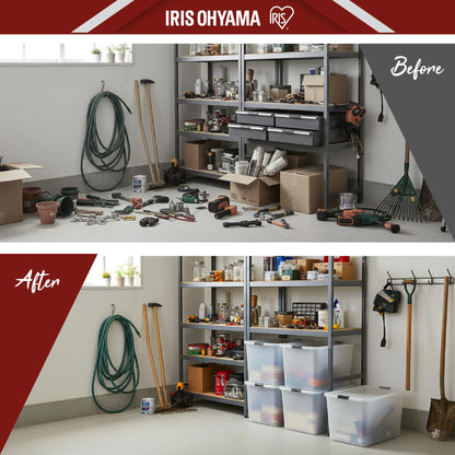 Iris Ohyama Aufbewahrungsbox mit Deckel FTB-60, 60 L, 4er-Set
