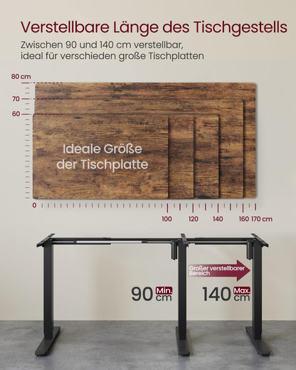 VASAGLE Steh-Sitz-Gestell elektrisch - LSD021B01V2, ohne Platte