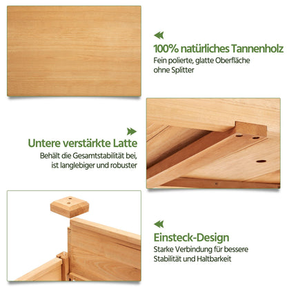 Yaheetech Hochbeet Holz mit Rollen & Ablageboden, 87 x 47 x 83,5 cm