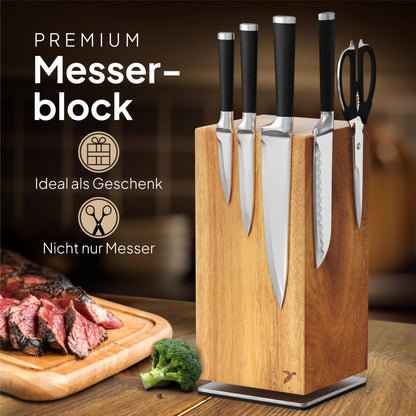 mahona Magnet-Messerblock drehbar – Akazie, unbestückt