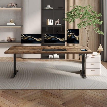 JUMMICO Elektrisch Höhenverstellbarer Schreibtisch 160x80cm Vintage-Braun