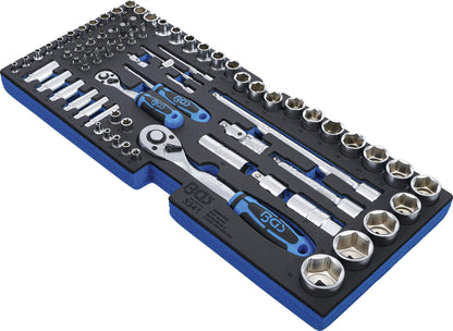 BGS Schaumeinlage 3341 für Steckschlüsselsatz 3312 1/2"+1/4" 77-tlg.