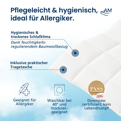 DormiGood Daunendecke Ganzjahres Federbettdecke 135x200 cm