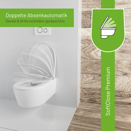 LUVETT® Toilettendeckel D-Form mit Absenkautomatik, Weiss
