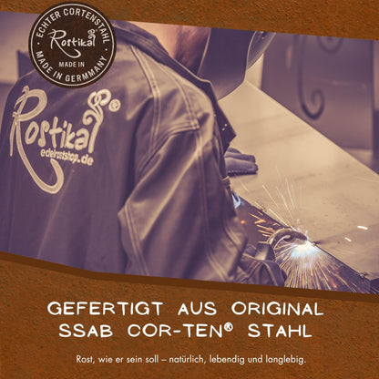 Rostikal Metallschild Lieblingsplatz aus Cortenstahl, 71 cm