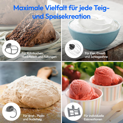 MEDION Küchenmaschine MD18420 mit Eisschüssel, 1200 W, schwarz