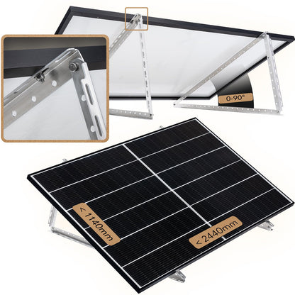 4er-Set Solarmodul Halterung – Neigbar bis 114.5cm Modulbreite