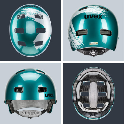 uvex kid 3 Velohelm für Kinder Teal-Silver 51-55 cm