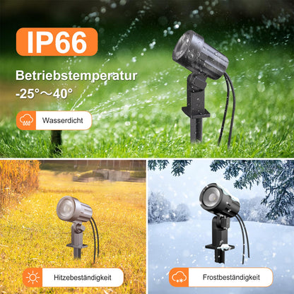 MEIKEE Solar Gartenstrahler 6er-Set mit Erdspiess, 2700K IP66