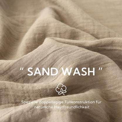 SOULFUL Doppelte Muslin Baumwolle Bettwäsche-Set 220x240 Kaffeebraun