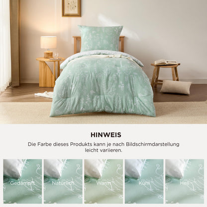 BEDSURE Bettdecke-Set 135x200 cm mit Kissenbezug 80x80 cm, Mintgrün