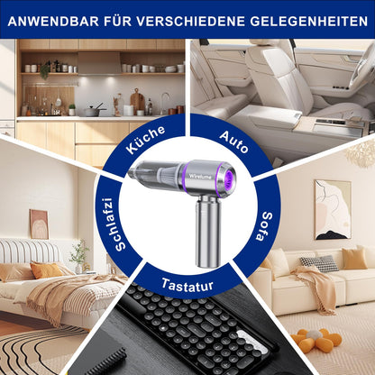 Wirelume Handstaubsauger Akku kabellos, 22000 Pa, 4 in 1, Lila