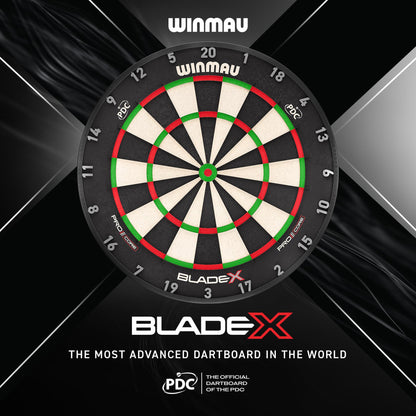 WINMAU Blade X Dartscheibe – Profi Steeldartboard für PDC-Turniere