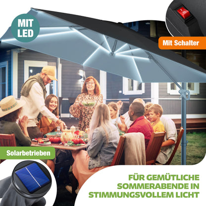 KESSER Sonnenschirm Ampelschirm SUN XL 300 x 300 cm, Anthrazit