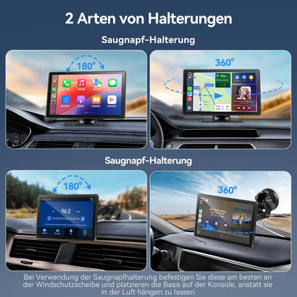 Carpeer 9 Zoll CarPlay Android Auto Display mit 4K Kamera