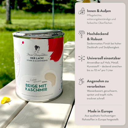 MissPompadour seidenmatte Holzfarbe innen & aussen 2.5L weiss