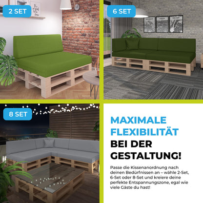 Pillows24 Palettenkissen 120x80 Outdoor Sitzauflage für Europaletten - Rot