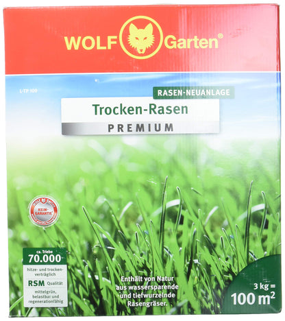 WOLF-Garten trocken Premium Turbo-Nachsaat 3826121 LR Rasen 120 m²