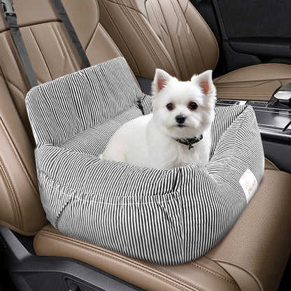 CALIYO Hundeautositz für kleine Hunde bis 10 kg, Schwarz/Weiss