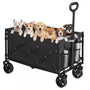 SONGMICS Gartenwagen faltbar, Handwagen 150 L, bis 120 kg, schwarz, mit vier Rollen und Stahlrahmen