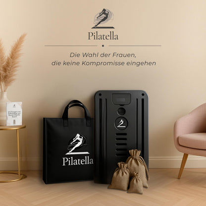Pilatella Pilates Board faltbar, 5-in-1 Reformer für Zuhause, schwarz