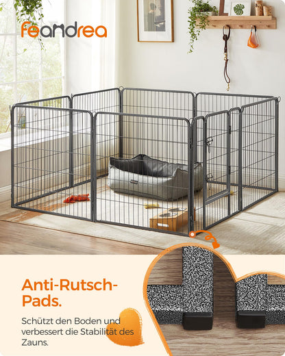 Feandrea Freilaufgehege DIY Laufstall XL - Grau PPK88G