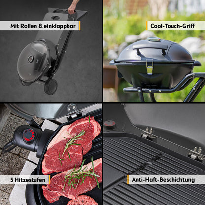 TZS First Austria Elektrogrill FA-5350-1 2 in 1 Tisch- & Standgrill