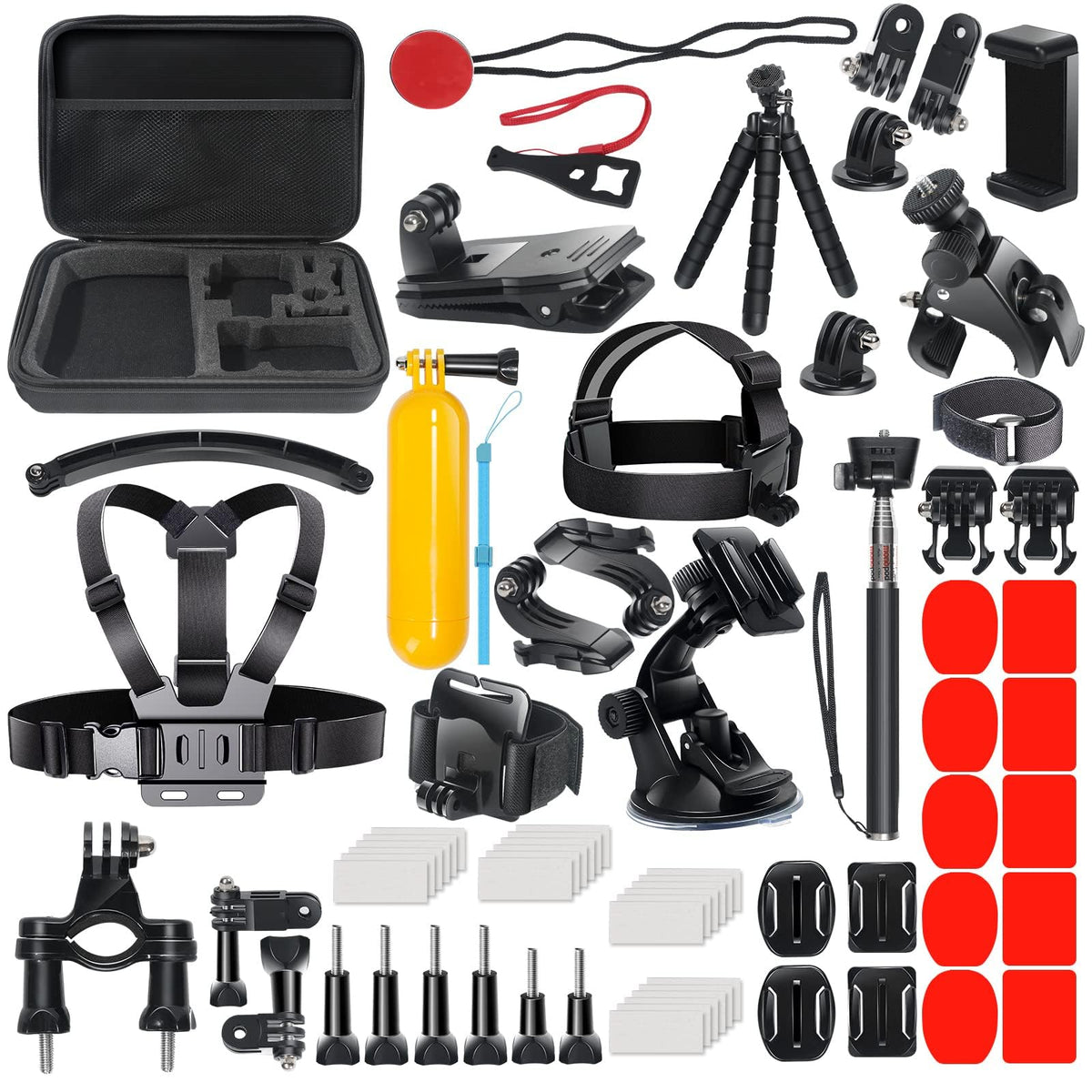 DIKER Action Cam Zubehör Set 70 in 1, XJT-70 für GoPro Hero 13-7 mit Tragetasche und Halterungen